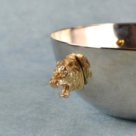 Aslan Başlı Gümüş Dekoratif Kase