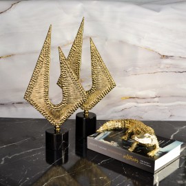 Altın Yelken Dekoratif Obje - Mermer Kaideli