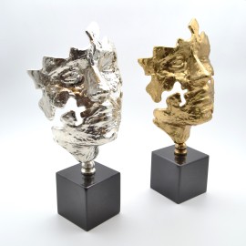Gümüş ve Altın Maske Dekoratif Obje - 2 Renk
