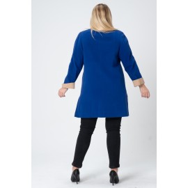 İtalyan Yün Kaşmir Büyük Beden Kaban 