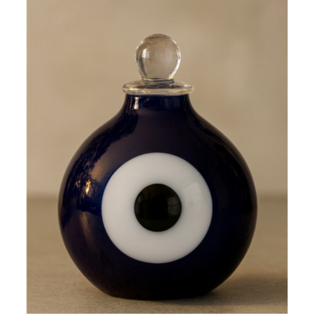  Nazar Boncuğu Tasarım Obje - Mavi Tılsım Dekoratif Duvar Süsü , Masa Üzeri Sıcak Cam Obje