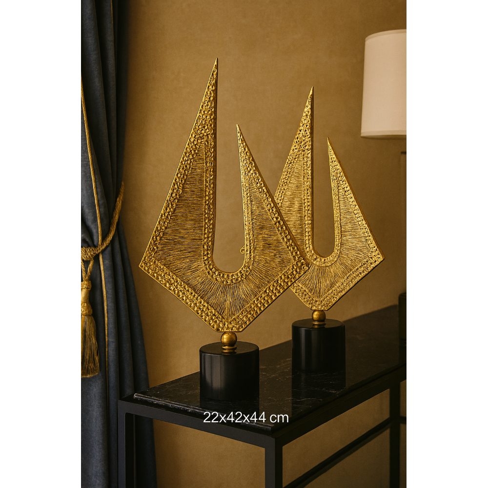 Altın Yelken Dekoratif Obje - Mermer Kaideli