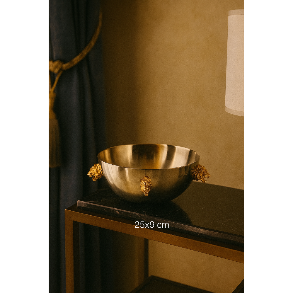 Aslan Başlı Gümüş Dekoratif Kase