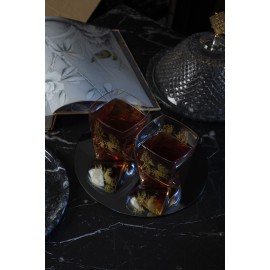 Frigya Amber Viski Bardağı Seti 2'li - El İmalatı Cam Viski Bardağı Set - Özel  kadife Kutulu Ürün