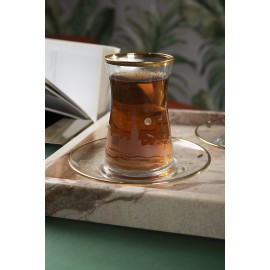 İstanbul Çay Bardağı Seti 2'li - Sıcak Cam Kesme Çay Bardağı 